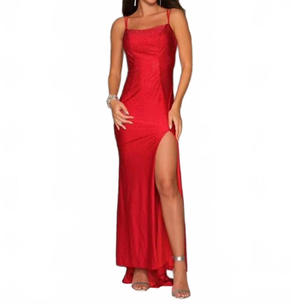 NEW DAVE & JOHNNY sleeveless long gown in red